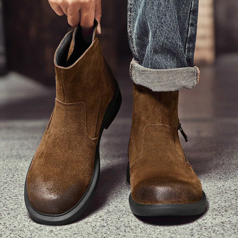 ヴィンテージ牛革スエードメンズチェルシーブーツ高級手作り 2 - Vintage Outdoor Fashion のレビューと価格
