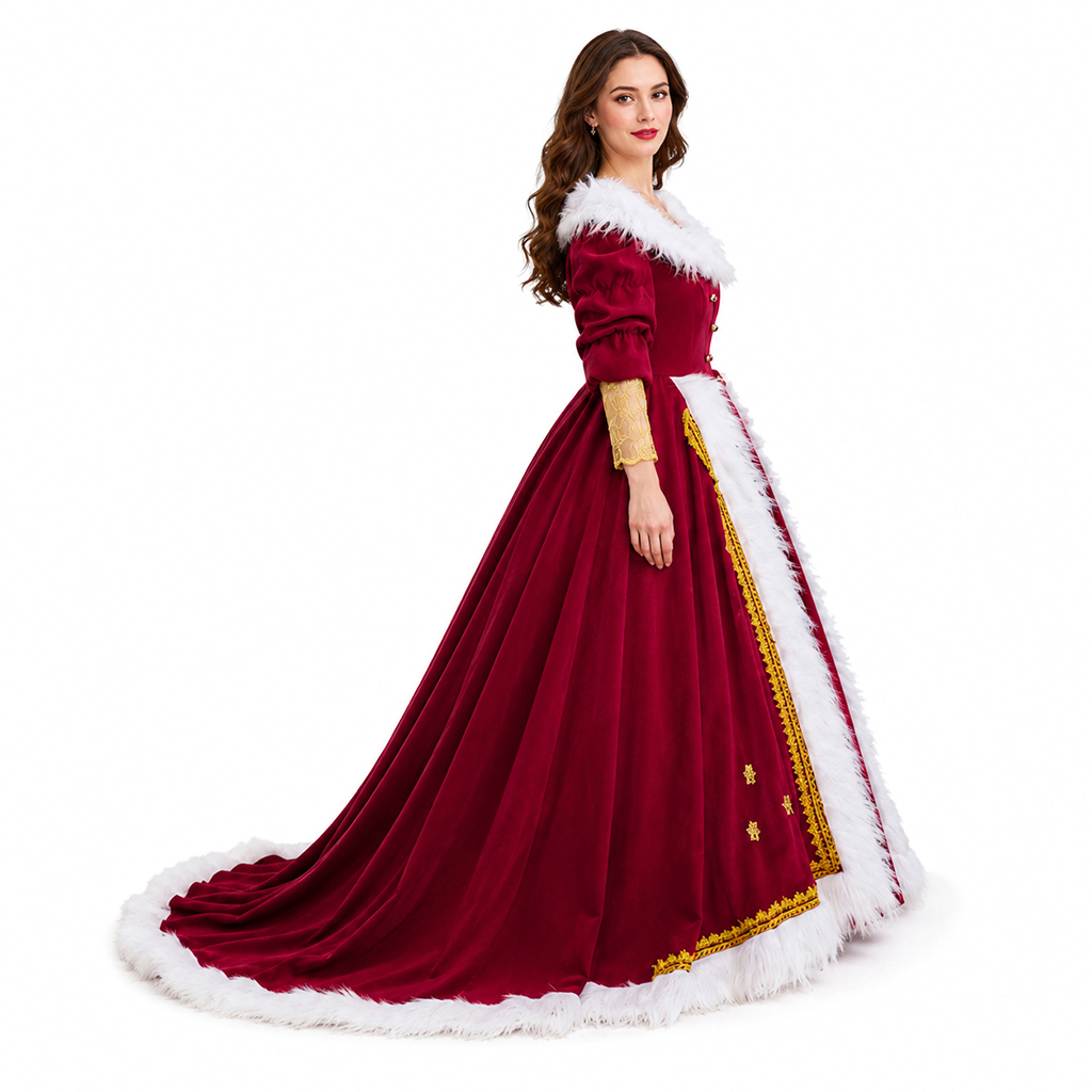デラックスなミセス・クロースコスチューム 大人用 女性用 ミ - Vintage Fashion Dresses のレビューと価格