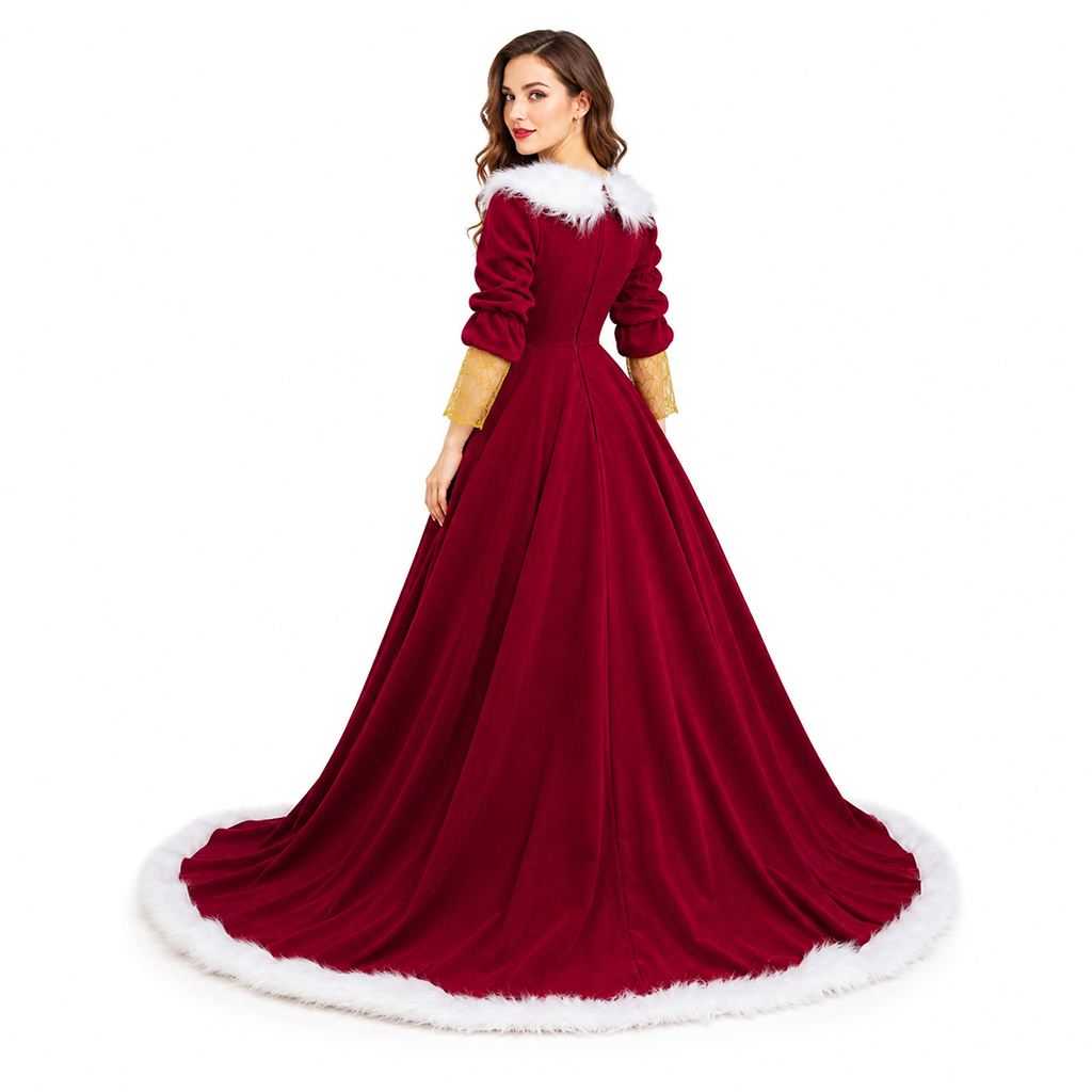 デラックスなミセス・クロースコスチューム 大人用 女性用 ミ - Vintage Fashion Dresses のレビューと価格