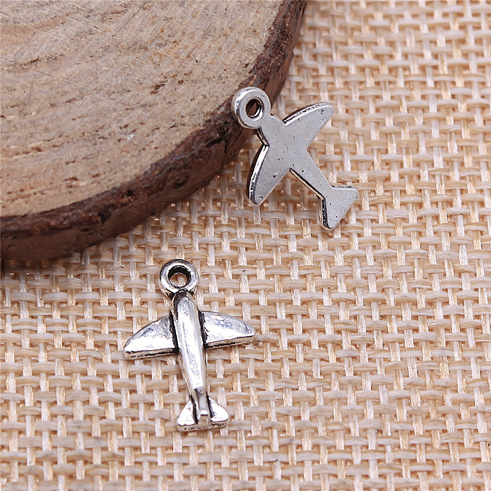 10 個 11x15mm アンティークシルバーカラー航空機チ - Vintage Fashion Online のレビューと価格