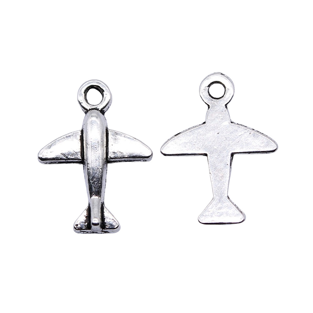 10 個 11x15mm アンティークシルバーカラー航空機チ - Vintage Fashion Online のレビューと価格